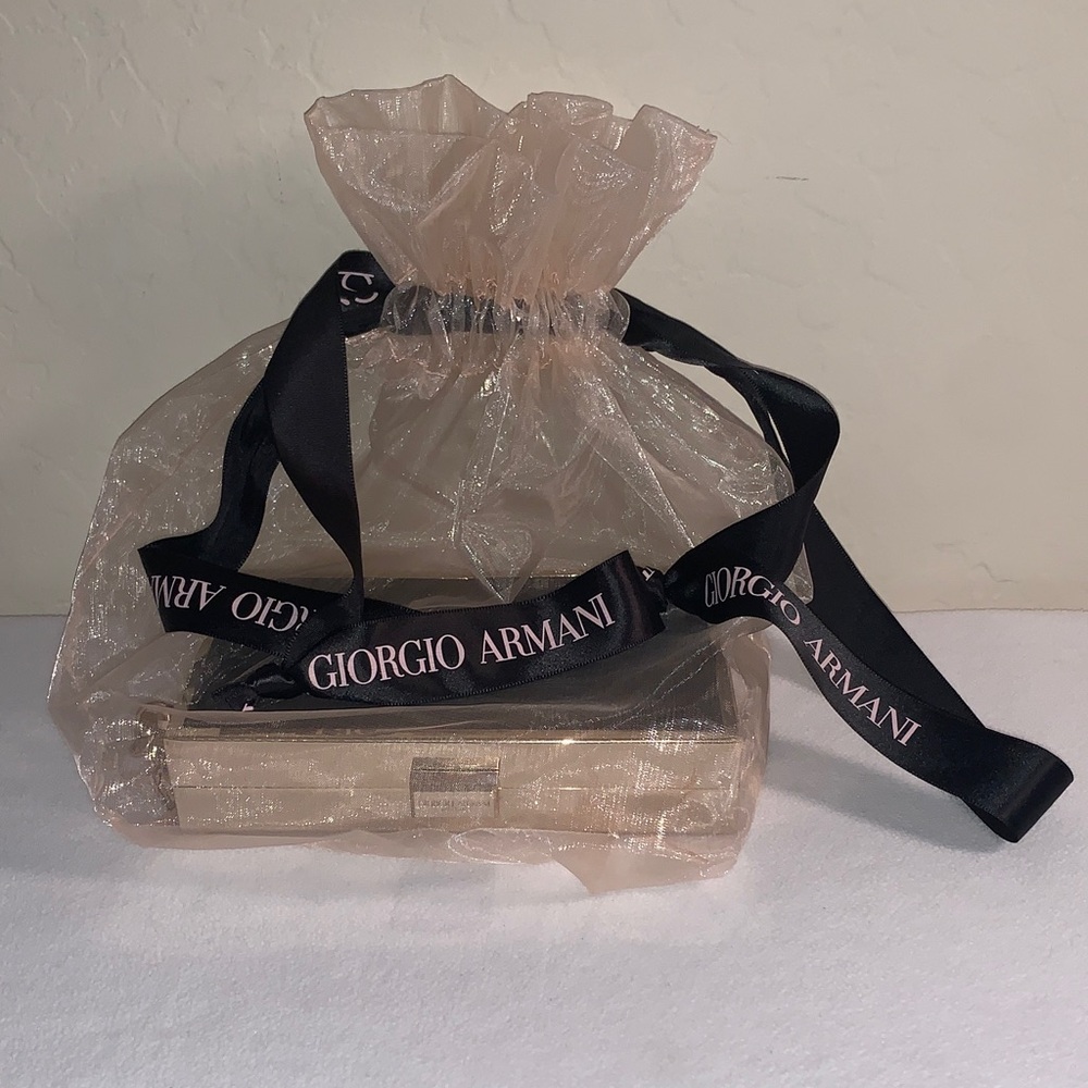 GIORGIO ARMANI BRAND NEW GORGEOUS STEEL BOX WITH PINK LINING AND PROTECTIVE BAG